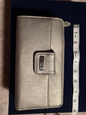 Coach Metallic Gold Leather Accordion Wallet - Coach